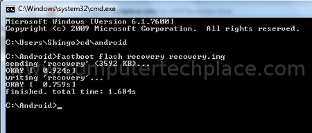 fastboot flash recovery commands