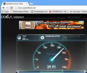 Another one showing my broadband doing a drag race
