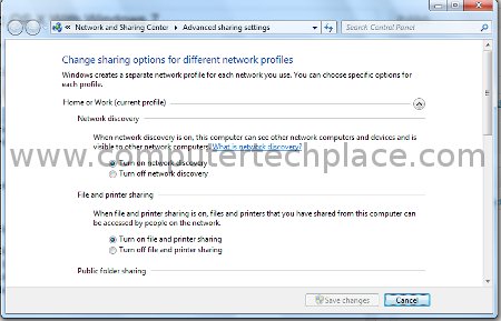 Network Sharing Center