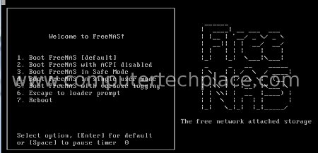 freenas setup screen
