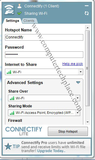 Connectify-Main-Page